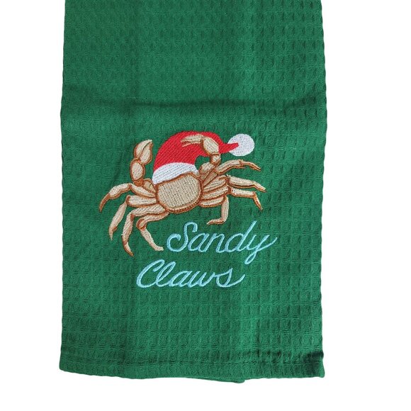 Kay Dee Christmas Kitchen Towels Lot of 2 Crab My Maryland Crab Cakes Recipe NWT - Picture 3 of 11